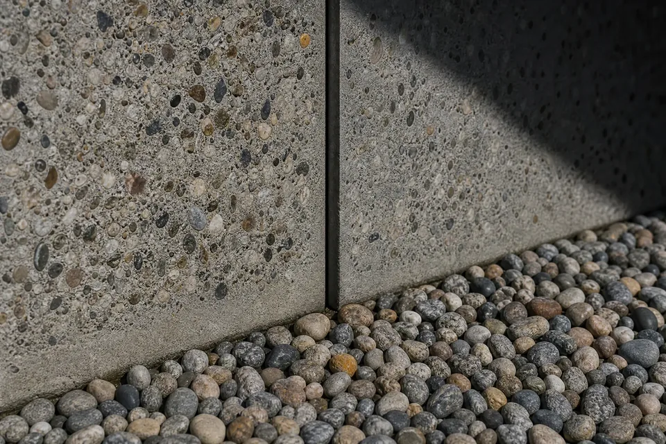 Concrete aggregate and drainage interface